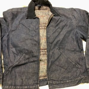 Mens Wool Lined Jean Jacket - medium